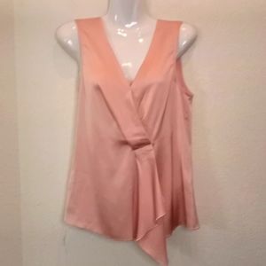 DKNY Textured Satin Surplice Blouse